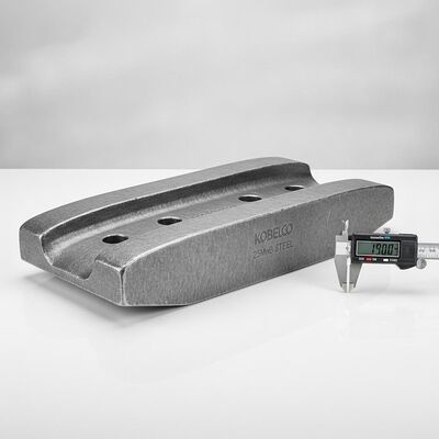 Qualidade Conjunto de Sapata de Esteira Kobelco Escavadeira Dupla Grouser Aço Forjado 25MnB Passo 190mm Peça de Chassi fábrica